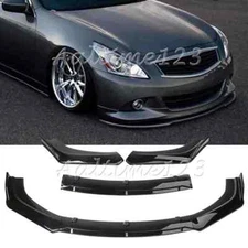 For Infiniti G37 Coupe Sedan Front Bumper Lip Spoiler Splitter Glossy Black