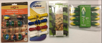Corn Holders, 4-pair set, Multi-Colors, Assorted Shapes & Styles, Select 