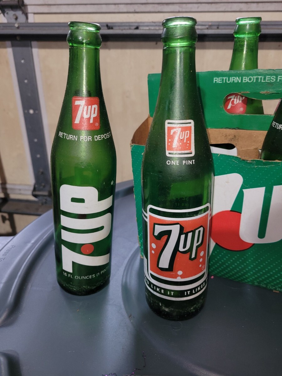 Vintage 7up Bottles 8pack-16oz Mixture Of Old Pop Bottles | eBay