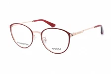 GUESS GU2861-D 071 Red Metal Round Optical Eyeglasses Frame 51-19-140 Asian
