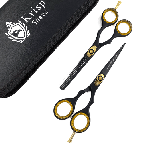 HAIR CUTTING THINNING BARBER SALON MEN WOMEN SCISSORS/SHEARS SET TIJERAS (5.5") - Picture 3 of 5