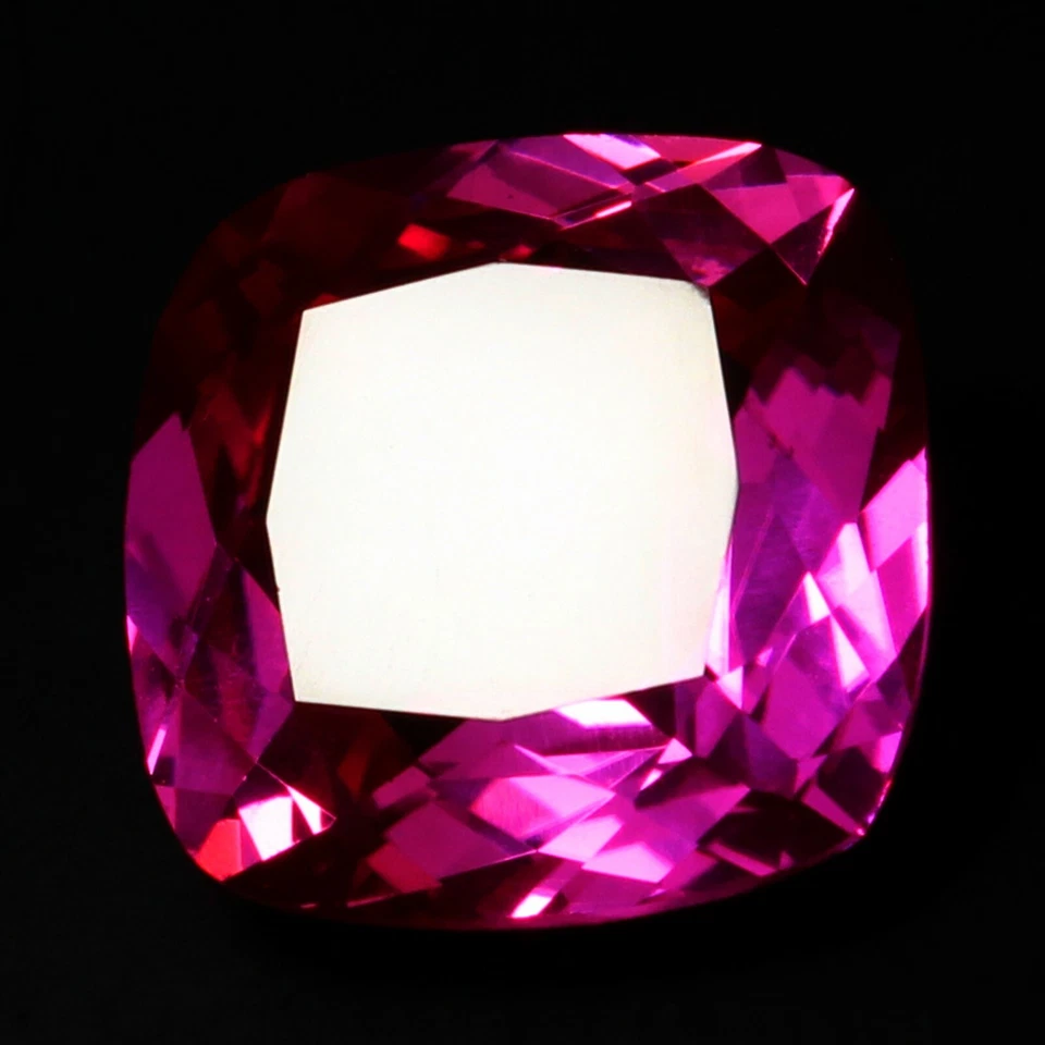 Piedra preciosa cojín berilo rojo bixbite Utah natural 39,00 quilates certificado RARO 20x20 mm Foto 3 de 4