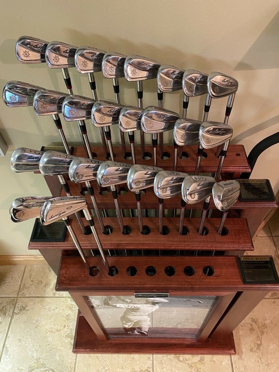 RARE Collectors Ben Hogan Display Stand w 3 sets of Hogan Irons