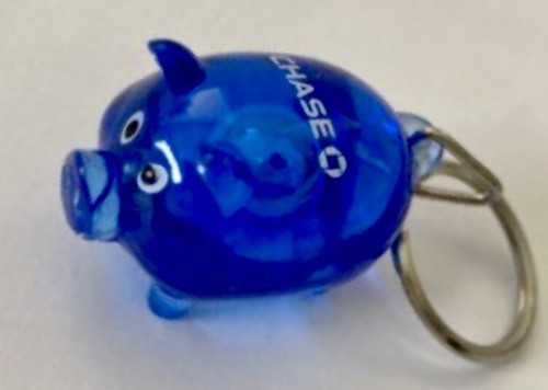 Chase Bank Blue Pig Keychain New in Wrapper - Picture 3 of 5