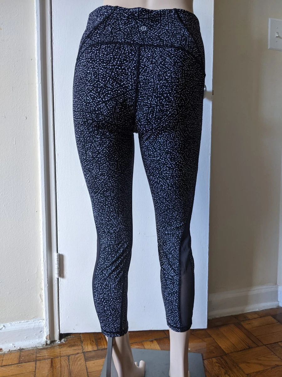 Lululemon Mesh Crop Leggings Color Black/ White Size 10