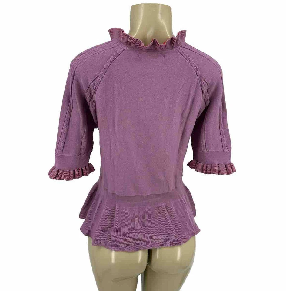 NOA NOA On this Note Top Mujer Pequeño Tejido Peplum Manga Corta Sentimental KL3 Foto 3 de 4