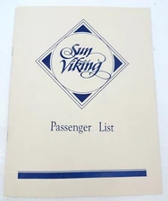 Royal Caribbean Sun Viking Vintage 8-9-1989 Passenger List