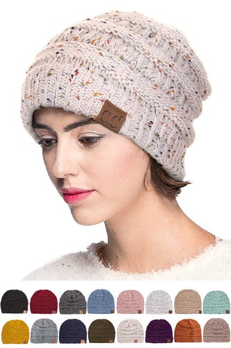 C.C Confetti Unisex Cable Knit Thick Soft Warm Winter Beanie Hat - 第 2/26 張圖片