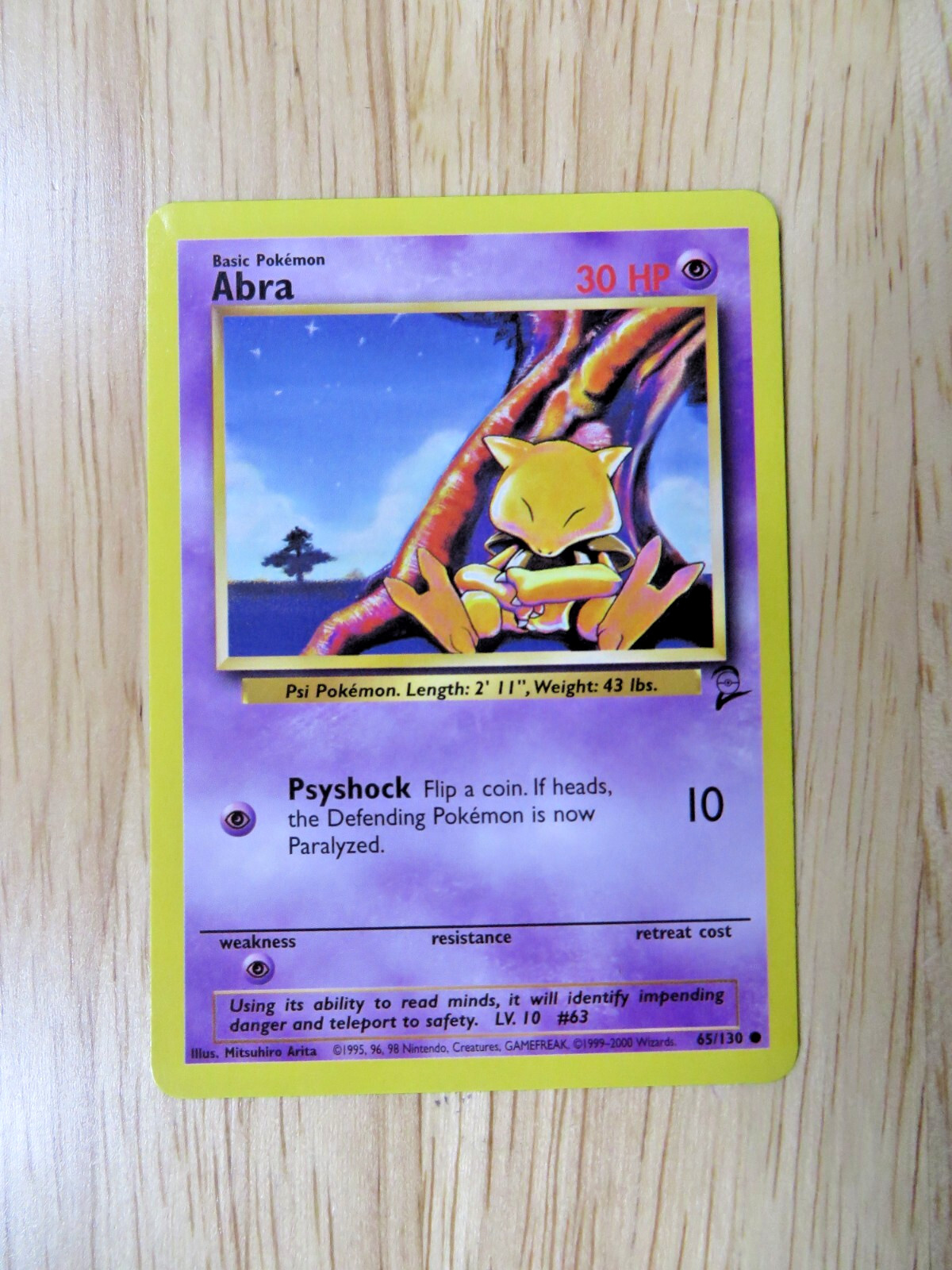 Pokemon TCG - Abra 65/130 Base Set 2 Common LP