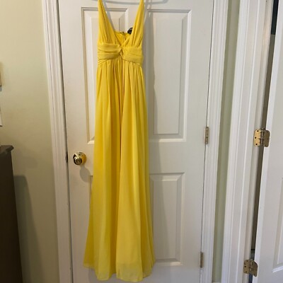 green emerald velvet dress Tina Yellow Formal Maxi Dress - US 16
