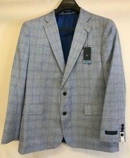 NWT Men's Stafford Stretch Comfort Seasonal Sport Coat Blue Plaid 46 48 50 52 54