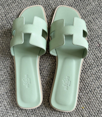 エルメス オラン Vert Jade サイズ36.5 Size 36EU NEW Hermes Vert Jade Epsom Calfskin Oran Sandals w