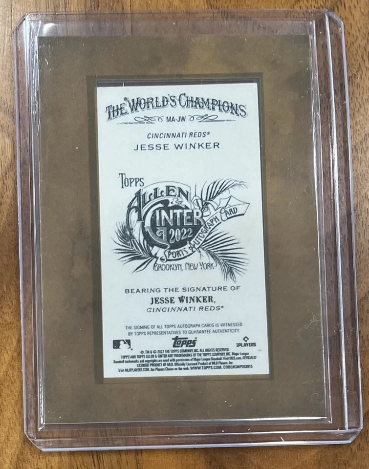 2022 Allen & Ginter / JESSE WINKER • Autographed Framed Mini • #MA-JW / REDS - Image 2 of 2