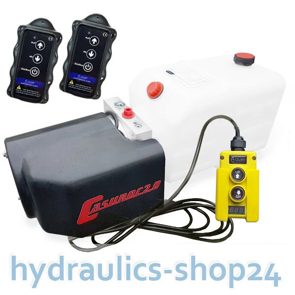 AUER Hydraulikaggregat, Hydraulik Pumpe + FUNK, LED 12V 180 bar LKW Kipper Anhänger