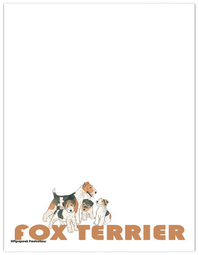 Fox Wire Terrier Printable Stationery, Writing Paper, 8.5