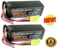 Powerhobby 4S 14.8V 6500mAh 100C Lipo Battery w XT90 Plug 4-Cell 2 PACK