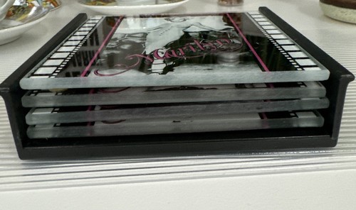 Marilyn Monroe Glass Coaster Set (4) w/ Holder by Bernard of Hollywood - Picture 10 of 10