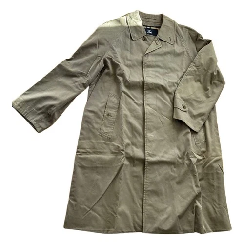 Burberry London Nova Check Lined Single Breasted Fly Front Balmacaan Coat Khaki - product listing photo