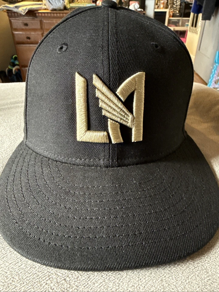 Gorra ajustada LAFC New Era 59FIFTY negra dorada talla 7 1/2 MLS Los Angeles FC Foto 2 de 4