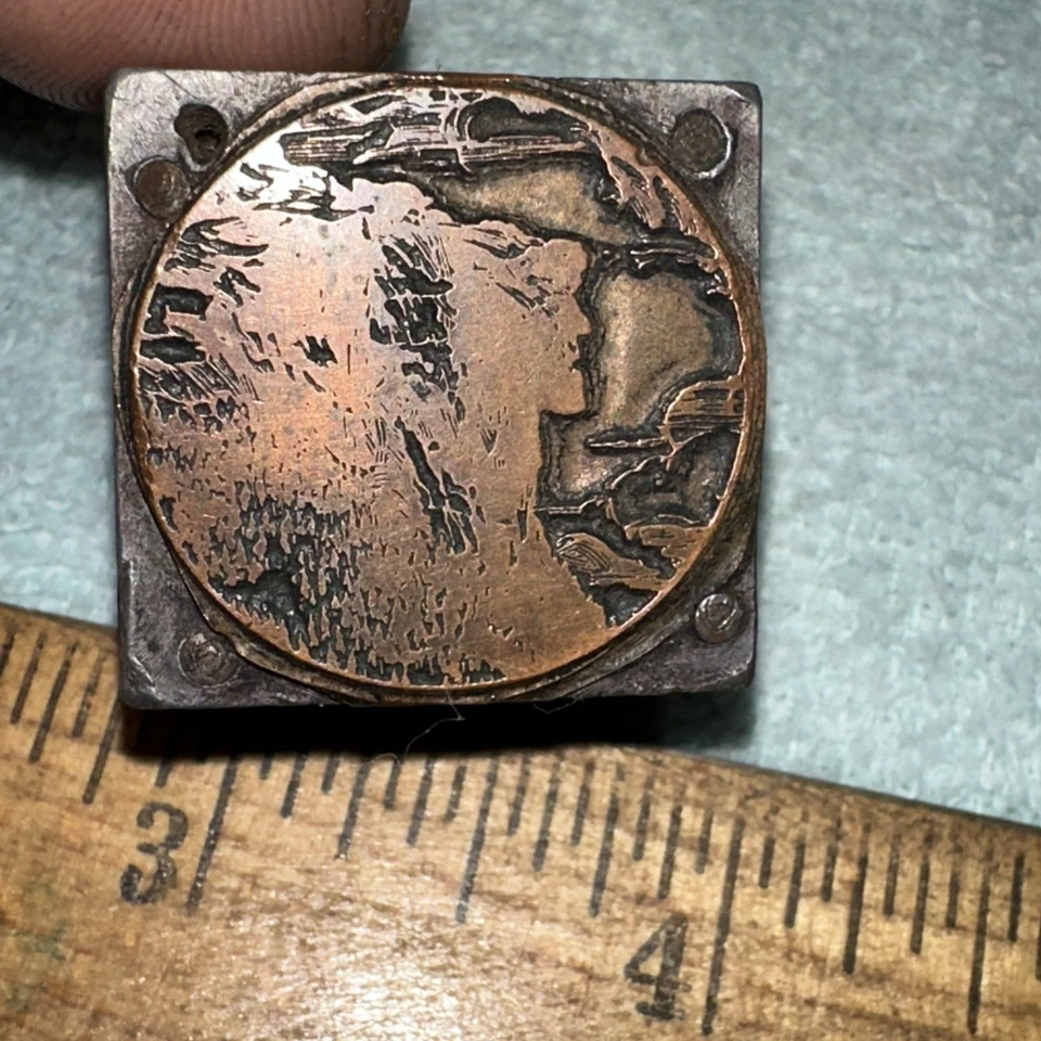 Printing Block “ Old Man of The Mountain ” RARE!! Copper Face. - Image 3 of 4