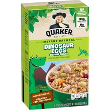 Quaker Instant Oatmeal Dinosaur Eggs Brown Sugar 8 Packets Whole Grain 1.76 oz