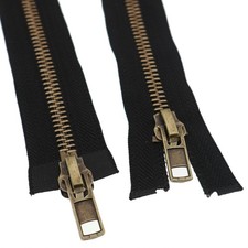  8 40 Inch Two Way Separating Zipper Heavy Duty Metal Antique Brass Jackets