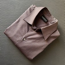 Emporio Armani Cotton Blend Geo Print Regular Fit Button Down Shirt Size S