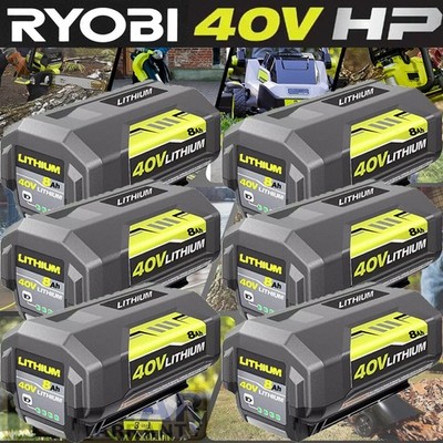 1~6PACK 40V 8.0Ah Battery For Ryobi 40V Lithium OP4060 OP4050 OP40602 or Charger