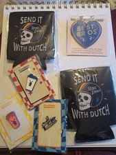 Dutch Bros Coffee Merchandise Lot New Key Chain Set Koozie Enamel Pins