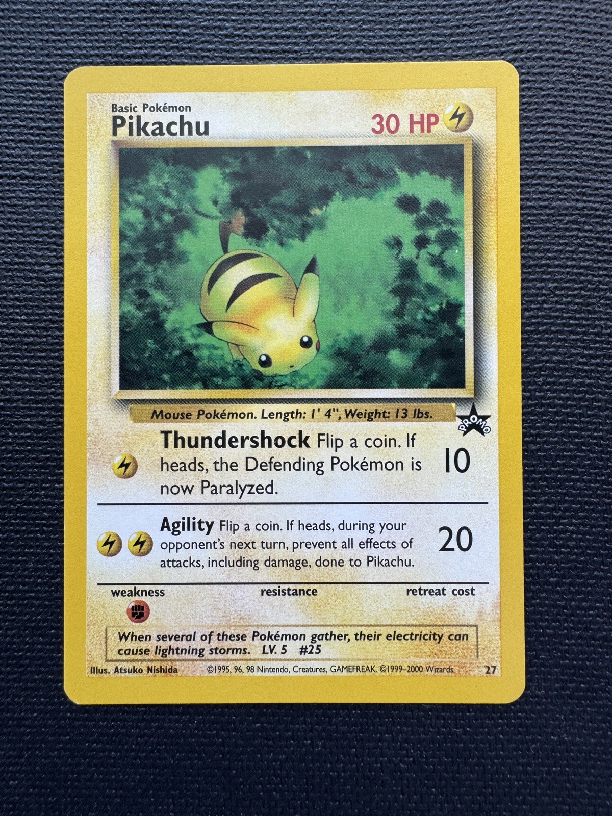 Pikachu Promo 27 Black Star WOTC Pokemon Card 2000 NM