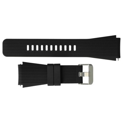 Armband für Samsung Galaxy Watch 46mm geriffelt Silikon schwarz