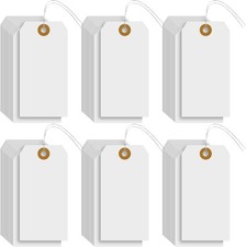 1000 Pcs Blank Manila Shipping Tags with Wire 4 3/4" x 4 X 2 3/8", White