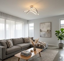 LED Flush Mount Ceiling Light Nielsen Home Chrome Swirl Design Flush Modern