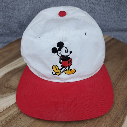 Cappello Vintage Disney Berretto Strapback Bianco Rosso Topolino Magic Kingdom Regolabile - Foto 2 di 9