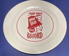 Vintage NOS 1968 Ford Motor Advertising Paper Plate Mustang Fairlane Galaxie