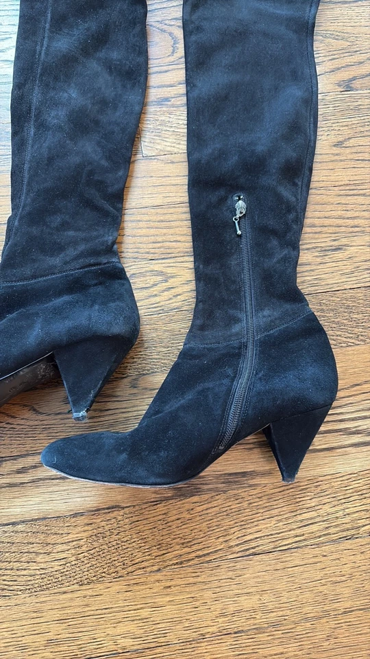 Sigerson Morrison Black suede vintage over the knee Women's Boots, 8, guc - Image 3 of 3