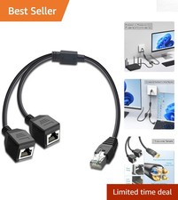 Reliable RJ45 Ethernet Splitter 1 Male 2 Female - Easy Internet Sharing Solution