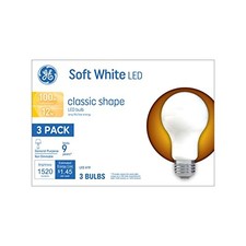 GE LED Light Bulbs, 100 Watt, Soft White, A19 3 Count Pack of 1 