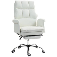 Executive Office Chair, PU Leather Ergonomic Office Desk Chair with Footrest,...