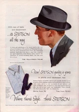 1957 Vintage Print AD - Stetson Hats Ties and Shirts Mens Fashion - Wall Art