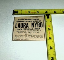 LAURA NYRO Vintage UK Concert AD Advert 1971 Royal Festival Hall London Folk