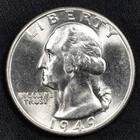 1949-P Washington Silver Quarter BU Uncirculated - Philadelphia Mint