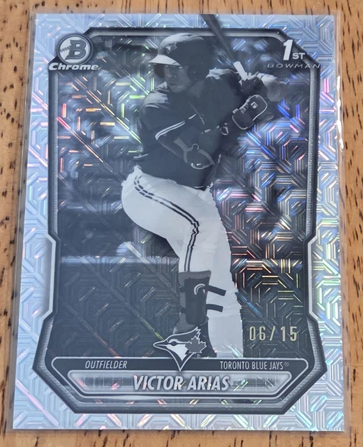 Victor Arias 2026 1st Bowman Chrome Black & White MOJO 6/15 Blue Jays SSP 🔥🔥