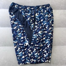 Souke Sports Blue Camouflage Cycling Shorts 31-33 Lined No Padding zipper Pocket