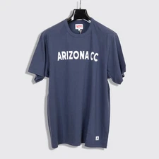 Standard Rec Arizona CC Banner T-Shirt Size L Men Navy Slub Cotton Jersey