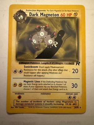 Dark Magneton (28) Unlimited Rare Team Rocket 28/82 NM