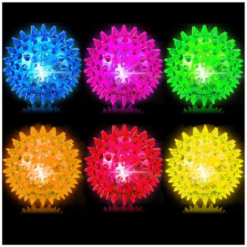 Bouncy Light Up Ball for Kids - LED Flashing Spiky Sensory Toys for Kids with...