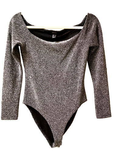 Forever 21 silver body suit, size large, New without tags, NEVER WORN