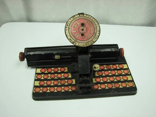Vintage Marx De-Luxe Dial Tin Toy Typewriter Working 1930s Made in USA