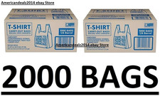 2 PACK T-Shirt Thank You Plastic Grocery Store Shopping Bag 1000Ct (Total 2000)